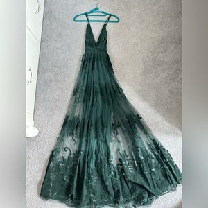 Hunter green maxi dress